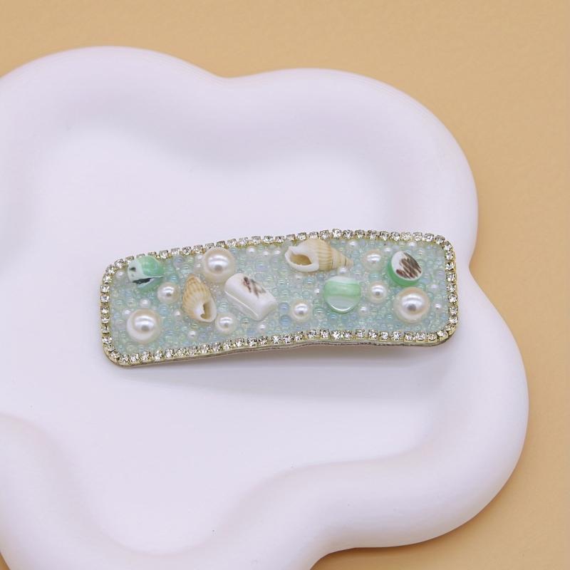 Pearl Snap Clip Shell Decor Hair Clip Side Hair Bang Sweet Hair Clip