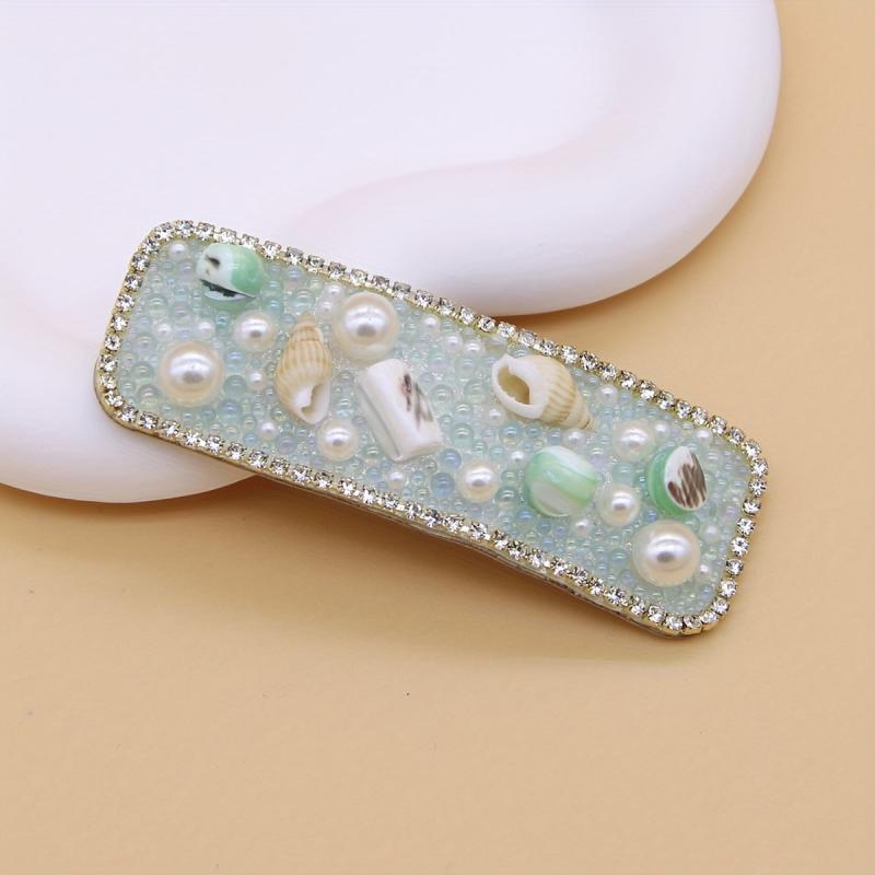 Pearl Snap Clip Shell Decor Hair Clip Side Hair Bang Sweet Hair Clip