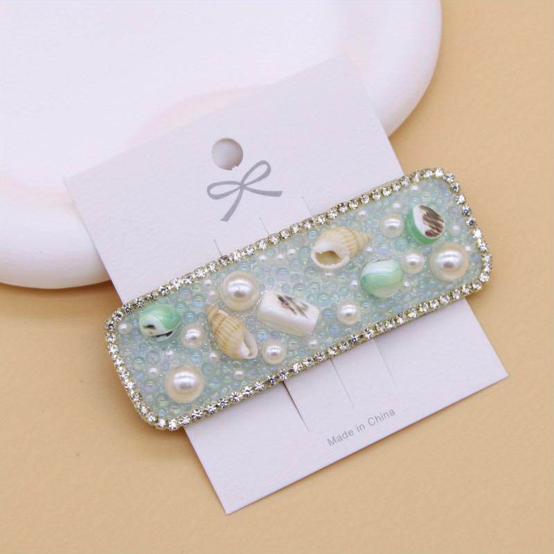 Pearl Snap Clip Shell Decor Hair Clip Side Hair Bang Sweet Hair Clip