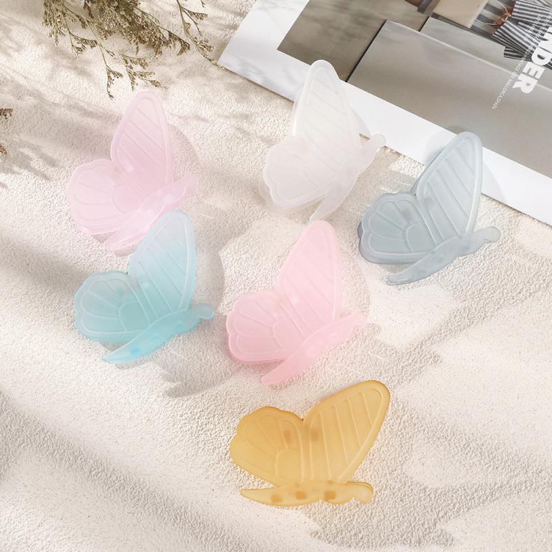 Jelly Butterfly Grip Clip Hair Accessories Frosted Spray
