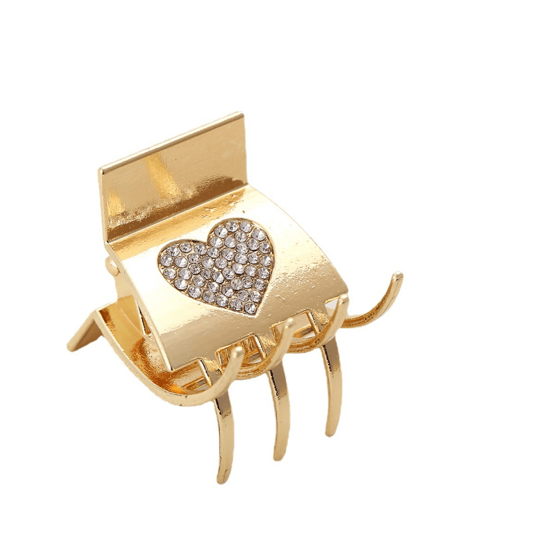 Heart Hair Claw Rhinestone Ponytail Holder