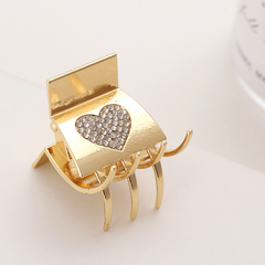 Heart Hair Claw Rhinestone Ponytail Holder