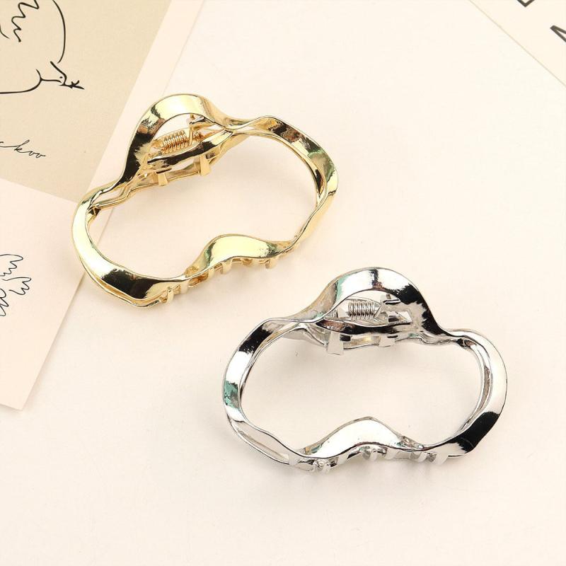 Irregular Hollow Alloy Hair Claw Nonslip Ponytail Holder for Women Girls