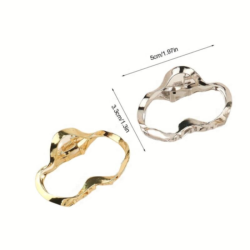 Irregular Hollow Alloy Hair Claw Nonslip Ponytail Holder for Women Girls
