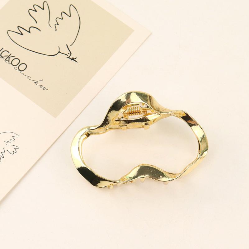 Irregular Hollow Alloy Hair Claw Nonslip Ponytail Holder for Women Girls