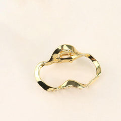 Irregular Hollow Alloy Hair Claw Nonslip Ponytail Holder for Women Girls
