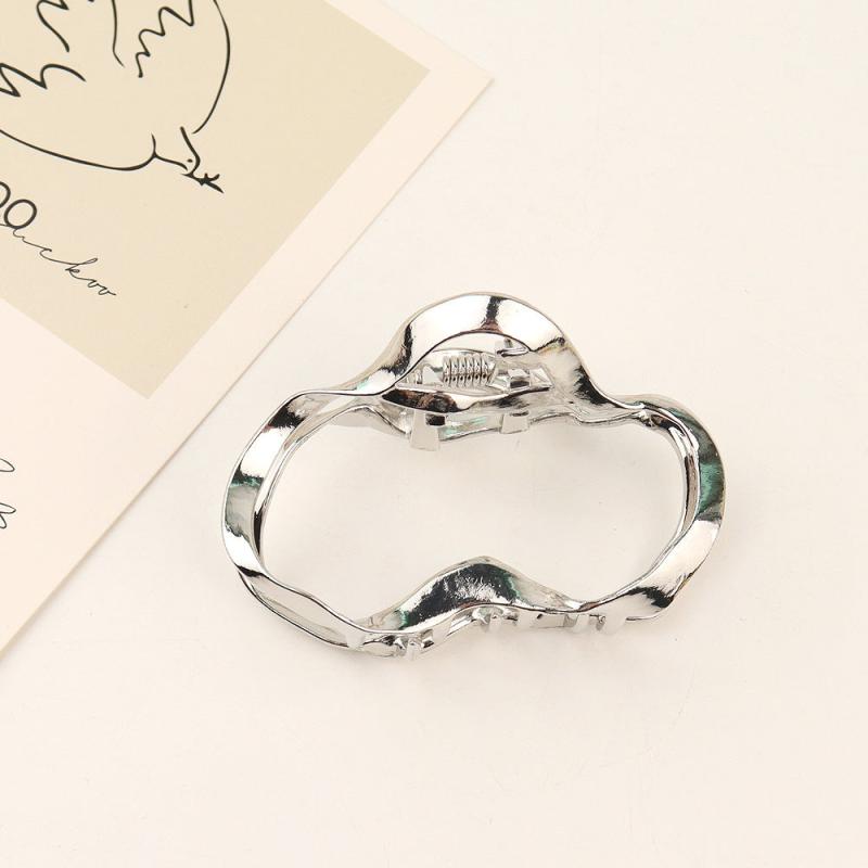 Irregular Hollow Alloy Hair Claw Nonslip Ponytail Holder for Women Girls