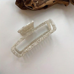 Polka Dot Hair Claw Acetate Hollow Rectangle for Women