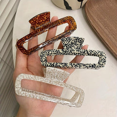 Polka Dot Hair Claw Acetate Hollow Rectangle for Women