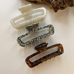 Polka Dot Hair Claw Acetate Hollow Rectangle for Women