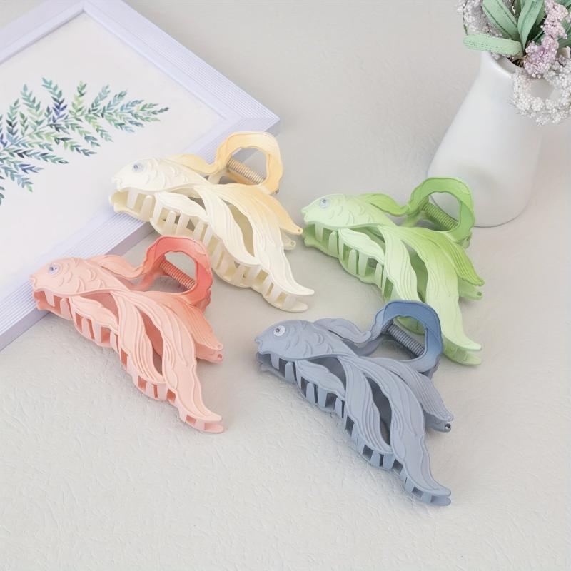 Matte Chinese Style Hair Claw Fish Shape Shark Claw Ponytail Holder