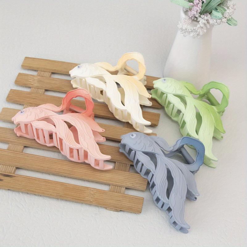 Matte Chinese Style Hair Claw Fish Shape Shark Claw Ponytail Holder