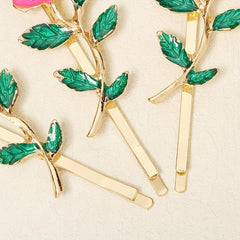 3pcs Rose Charm Hair Pin Non Slip Headwear Decorative Hair Styling Accessory