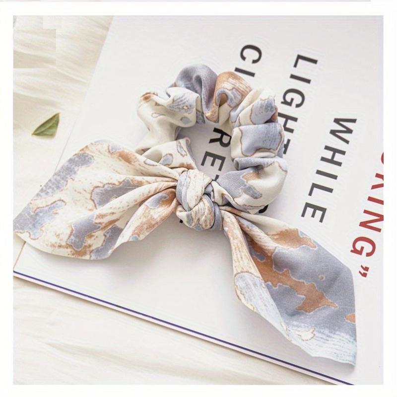 Tie Dye Retro Rabbit Ears Large Scrunchies Bowknot Hair Rope Ponytail Holder