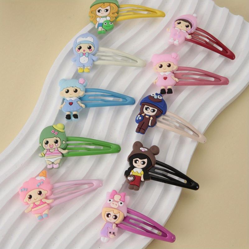 10pcs Colorful PVC Hair Clips for Girls Women