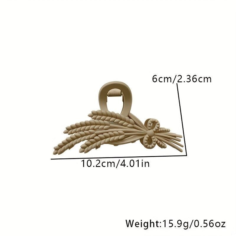 Frosted Hair Claw Wheat Ears Shaped Hair Claw Nonslip Ponytail Holder