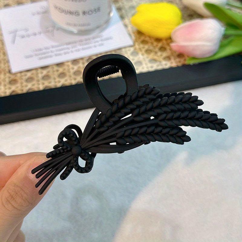Frosted Hair Claw Wheat Ears Shaped Hair Claw Nonslip Ponytail Holder
