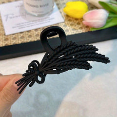 Frosted Hair Claw Wheat Ears Shaped Hair Claw Nonslip Ponytail Holder