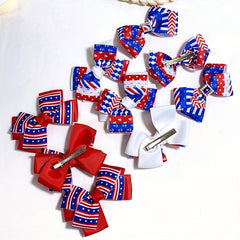 American Flag Bow Hair Clip Duck Billed Clip Accessories
