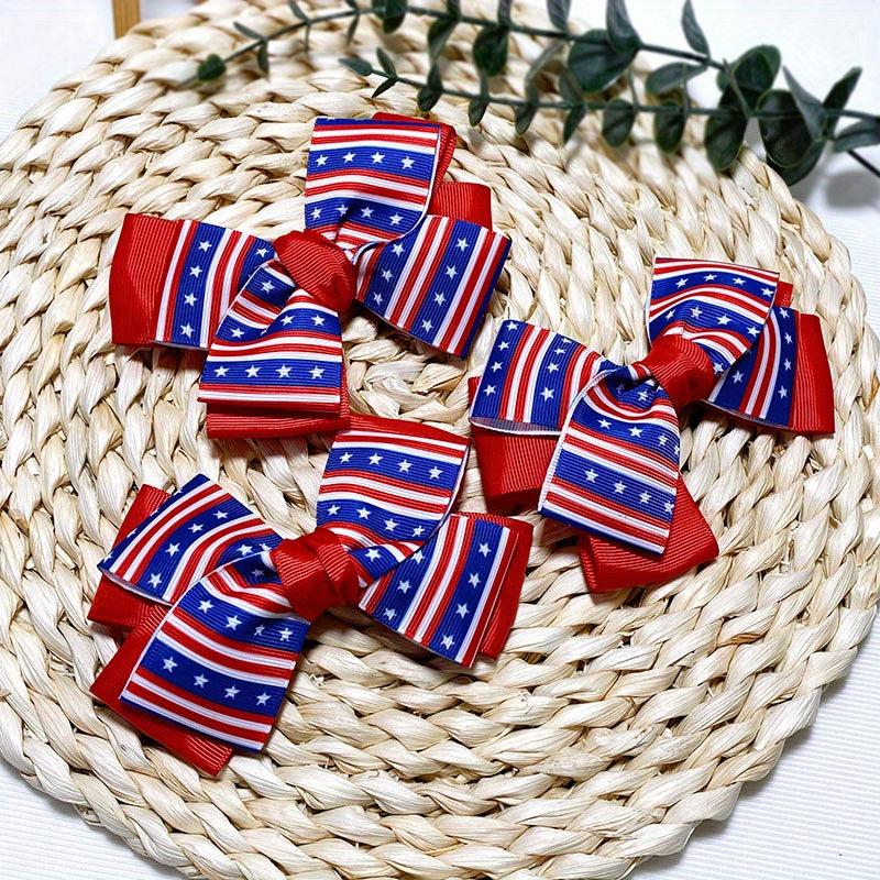 American Flag Bow Hair Clip Duck Billed Clip Accessories