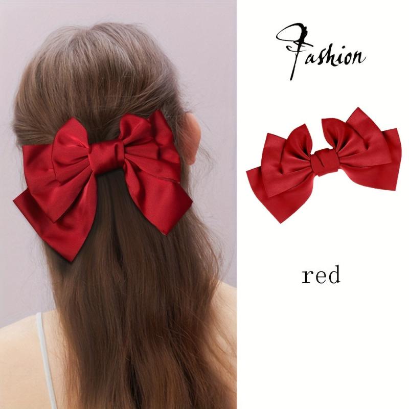 Large Bow Barrette French Hair Clip For Women Girls