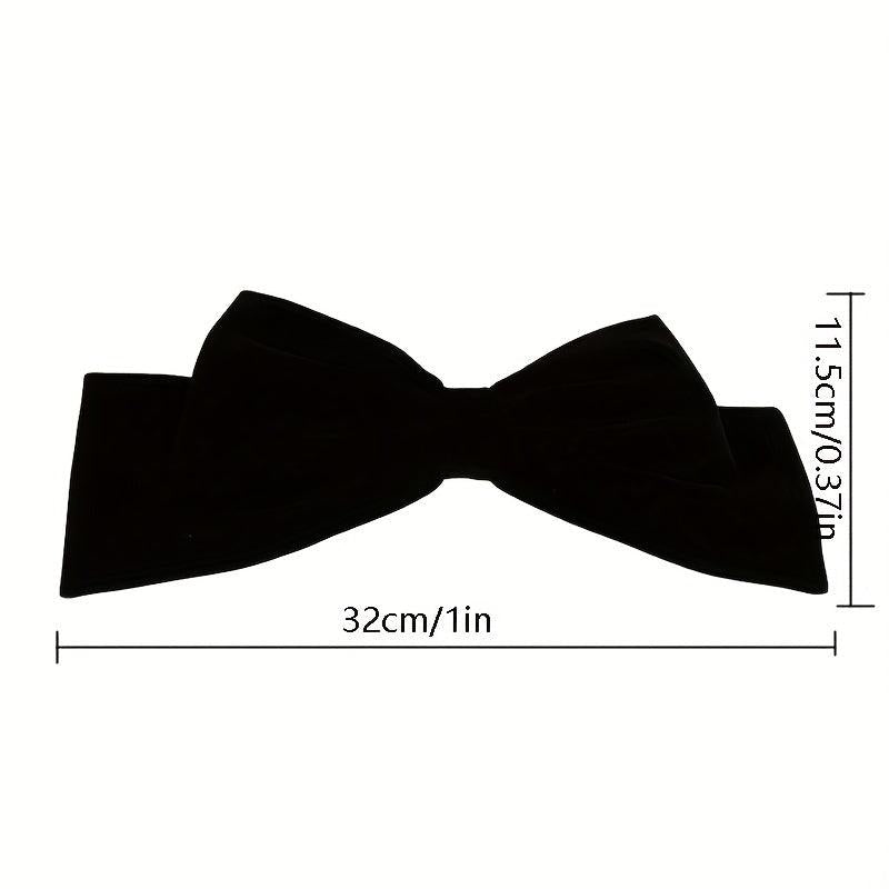 Large Flocking Bow Barrette French Sweet Barrette For Women Girls Hair Clip