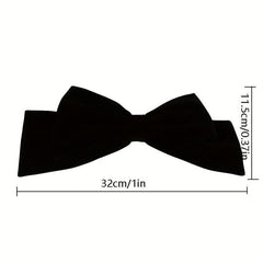 Large Flocking Bow Barrette French Sweet Barrette For Women Girls Hair Clip