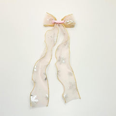 Snowflake Printed Hair Bow Clip Duck Billed