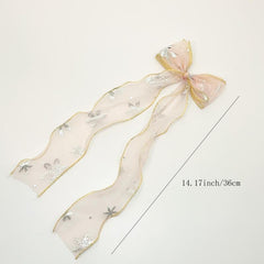 Snowflake Printed Hair Bow Clip Duck Billed