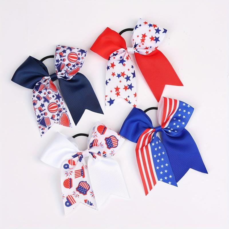 American Independence Swallowtail Bow Hair Tie for Kids