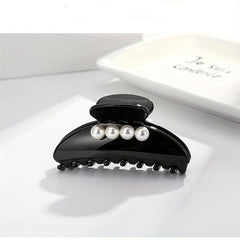 Faux Pearl Hair Claw Glossy Style Non-slip Ponytail Holder Women Girls Hair Claw