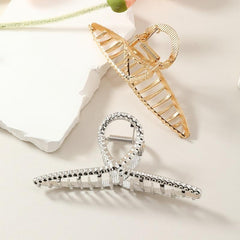 2pcs Alloy Hair Claw Clip Nonslip Ponytail Holder Shark Claw Women Girls