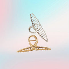 2pcs Alloy Hair Claw Clip Nonslip Ponytail Holder Shark Claw Women Girls