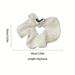 Silvery Heart Shape Buckle Head Rope Hair Accessory for Women