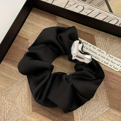 Silvery Heart Shape Buckle Head Rope Hair Accessory for Women