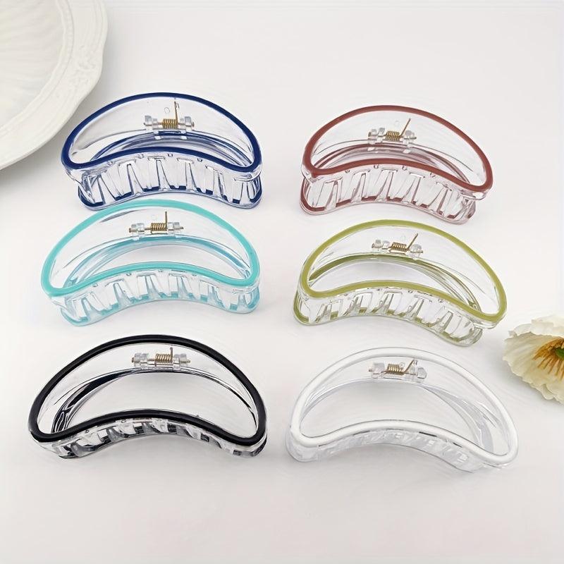 Transparent Enamel Hair Claw Plastic Hair Claw Shark Claw Ponytail Holder