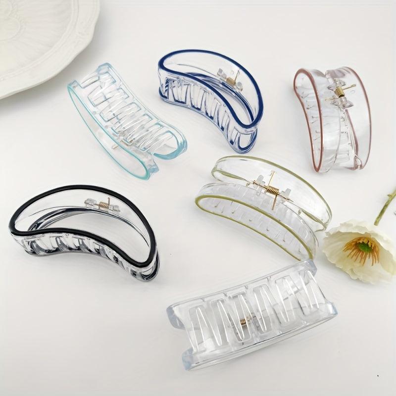 Transparent Enamel Hair Claw Plastic Hair Claw Shark Claw Ponytail Holder