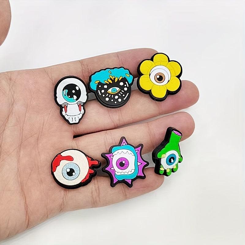 12pcs Eyeball Series Shoe Charm DIY Sandals Decoration Set
