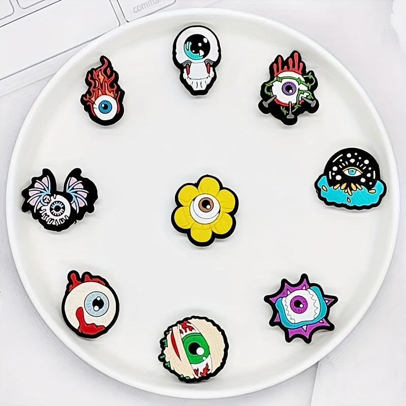 12pcs Eyeball Series Shoe Charm DIY Sandals Decoration Set