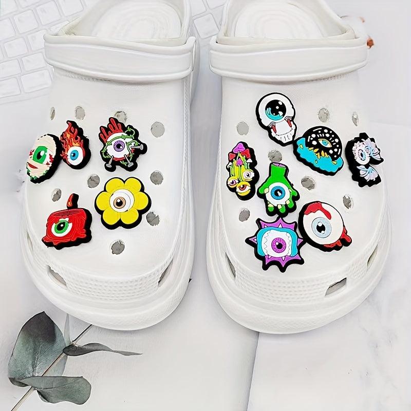 12pcs Eyeball Series Shoe Charm DIY Sandals Decoration Set