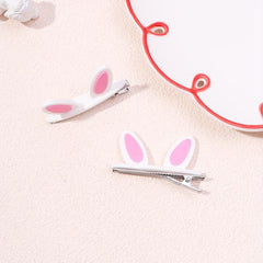 2pcs Rabbit Ears Decor Hair Clip Duck Billed Clip Sweet Hair Clip