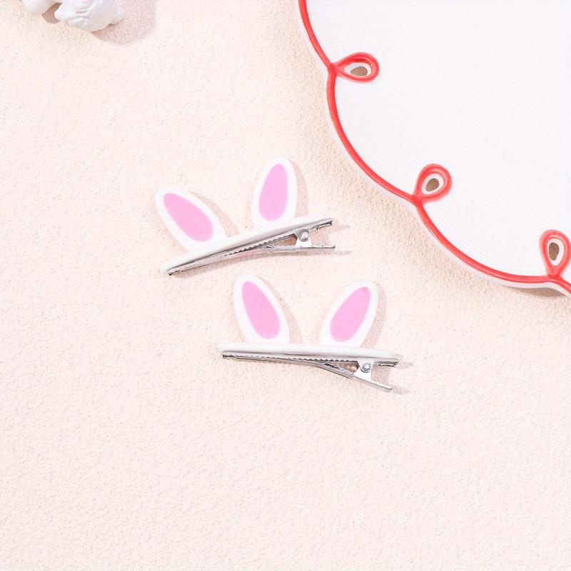 2pcs Rabbit Ears Decor Hair Clip Duck Billed Clip Sweet Hair Clip