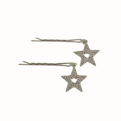 Y2K Hair Pin With Star Tassel Rhinestone Star Decor Hair Pin Alloy Hair Clip
