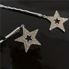 Y2K Hair Pin With Star Tassel Rhinestone Star Decor Hair Pin Alloy Hair Clip