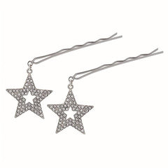 Y2K Hair Pin With Star Tassel Rhinestone Star Decor Hair Pin Alloy Hair Clip