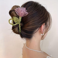 Tulip Flower Hair Claw Shark Claw Back Head Hair Accessories Large Female