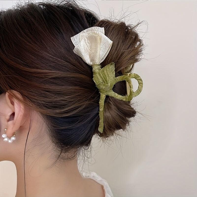 Tulip Flower Hair Claw Shark Claw Back Head Hair Accessories Large Female