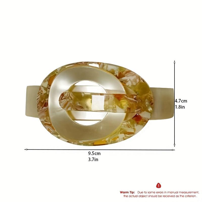 Acrylic Large Barrette Ellipse Shaped Hair Clip for Women Girls