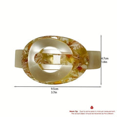 Acrylic Large Barrette Ellipse Shaped Hair Clip for Women Girls