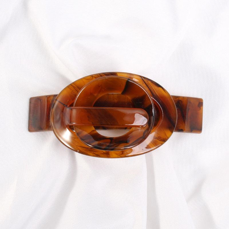 Acrylic Large Barrette Ellipse Shaped Hair Clip for Women Girls